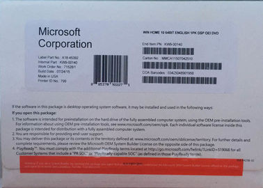 Pleins COA et DVD de paquet d'OEM de Windows 10 de version pro à l'intérieur d'activation en ligne