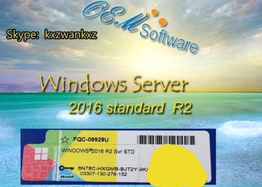 Amincissez le permis standard d'autocollant de Coa de logiciel d'OEM de la clé R2 de Windows Server 2016 de paquet