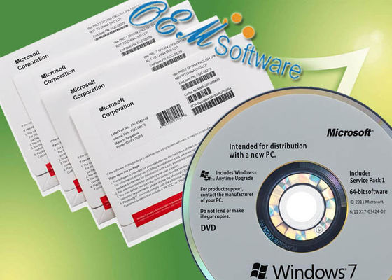 Activation en ligne de boîte professionnelle de Windows 7 de paquet d'OEM de COA Dvd