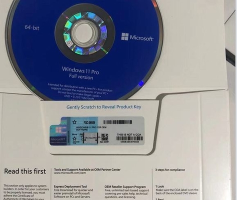 Boîte de paquet d'OEM d'autocollant de Coa de la victoire 11 de code principal d'activation de Microsoft Windows 11