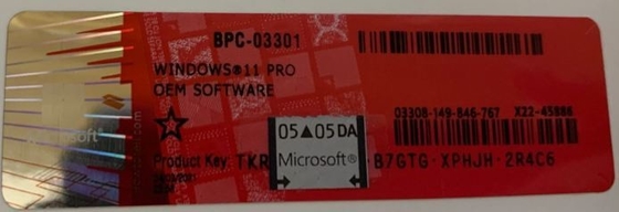 Clé d'activation Microsoft Windows 11 avec hologramme Win 11 Coa Sticker